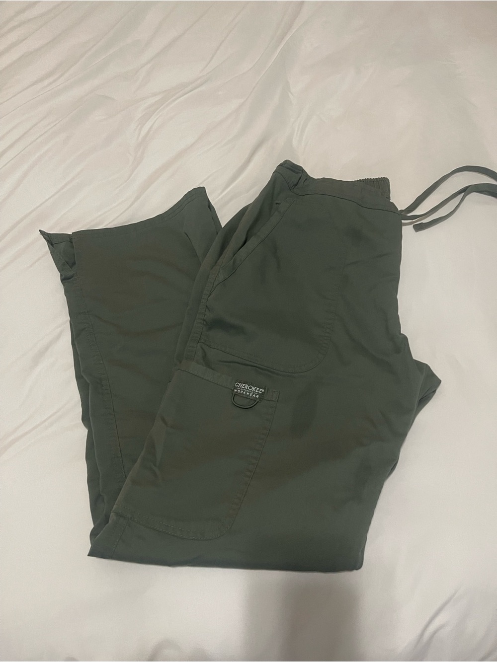 Cherokee Olive Cargo Scrub Set